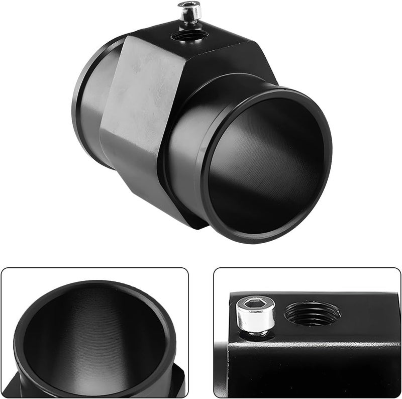 Osilly Car Water Temp Joint Pipe, 26mm Aluminum Automatic Temperature Gauge Adapter with 2 Hose Clamps 1 Screw, Radiator Sensor Connector for Vehicle Meter, DEPO and VDO, Universal Fit - Image 3